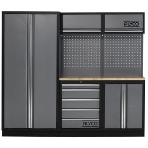 CONJUNTO MODULAR DE TALLER DE 3 MODULOS DE SUPERFICIE DE TRABAJO DE MADERA