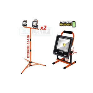 TRIPODE+2 FOCOS RECARGABLES 20W-6500K-1400LM