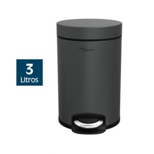 PAPELERA DE BAÑO 3 LITROS GRIS BENOTTI