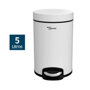 PAPELERA DE BAÑO 5 LITROS BLANCA BENOTTI
