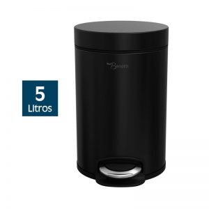 PAPELERA DE BAÑO 5 LITROS NEGRA BENOTTI