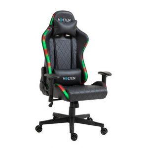 SILLA GAMING NEGRA SERIE RGB VOLTEN